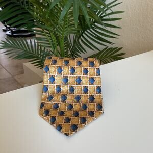 Barrington Mens One Size Diamond Geometric Tan Tie